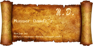 Musser Damáz névjegykártya